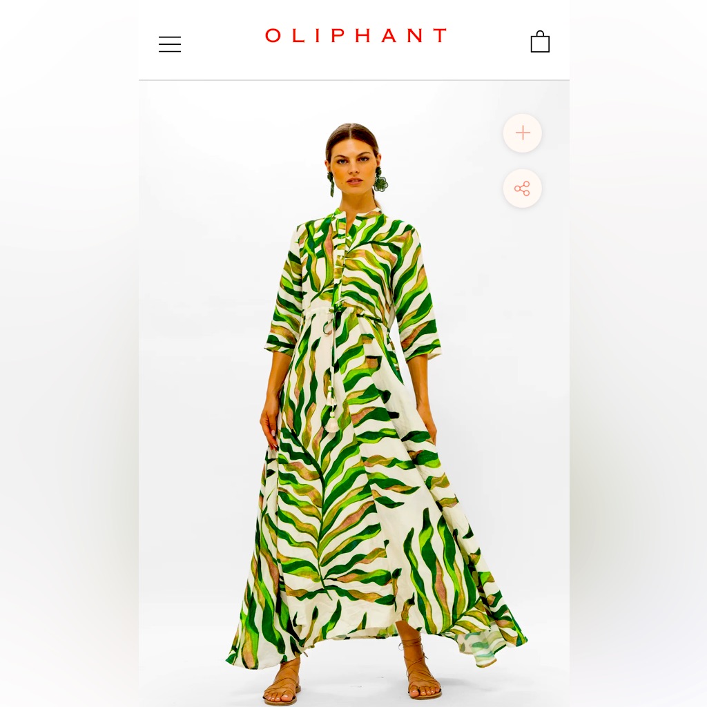 Nwt Oliphant Maldive Green Cinched Shirt Dress